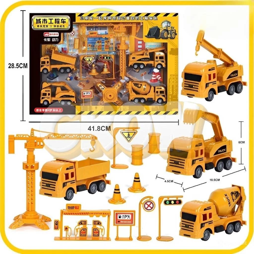 Bộ Đồ Chơi Xe Công Trình, Mô Hình Xe Cẩu