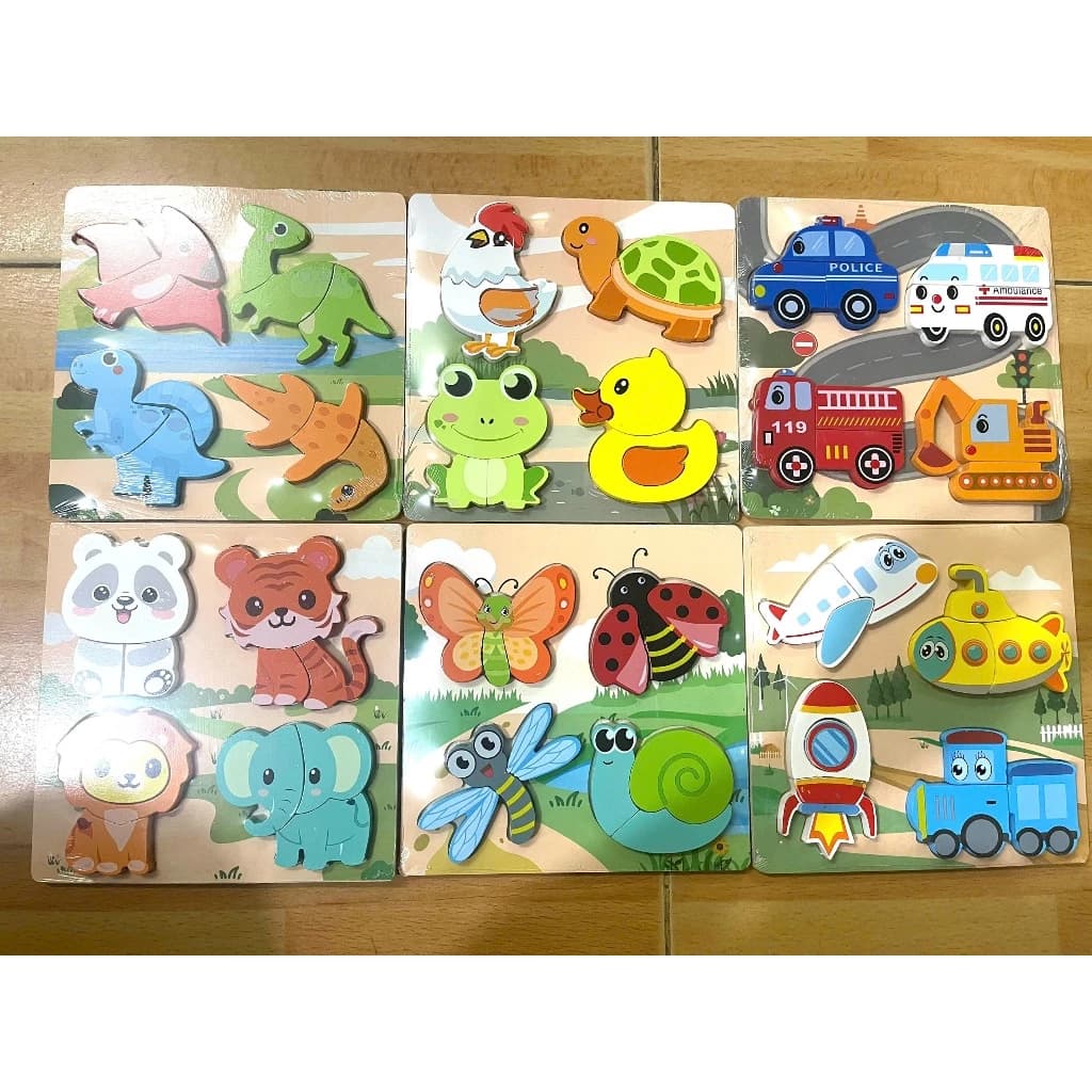 Bộ Ghép Hình Gỗ Nổi 3D Cho Bé – 4 Chủ Đề