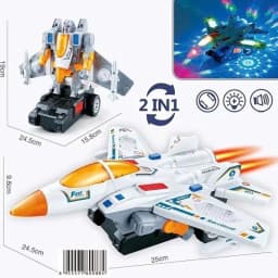 Máy Bay Biến Hình Robot Cho Bé – Đồ Chơi Máy Bay Có Nhạc, Robot Biến Hình 2 Trong 1 - 1