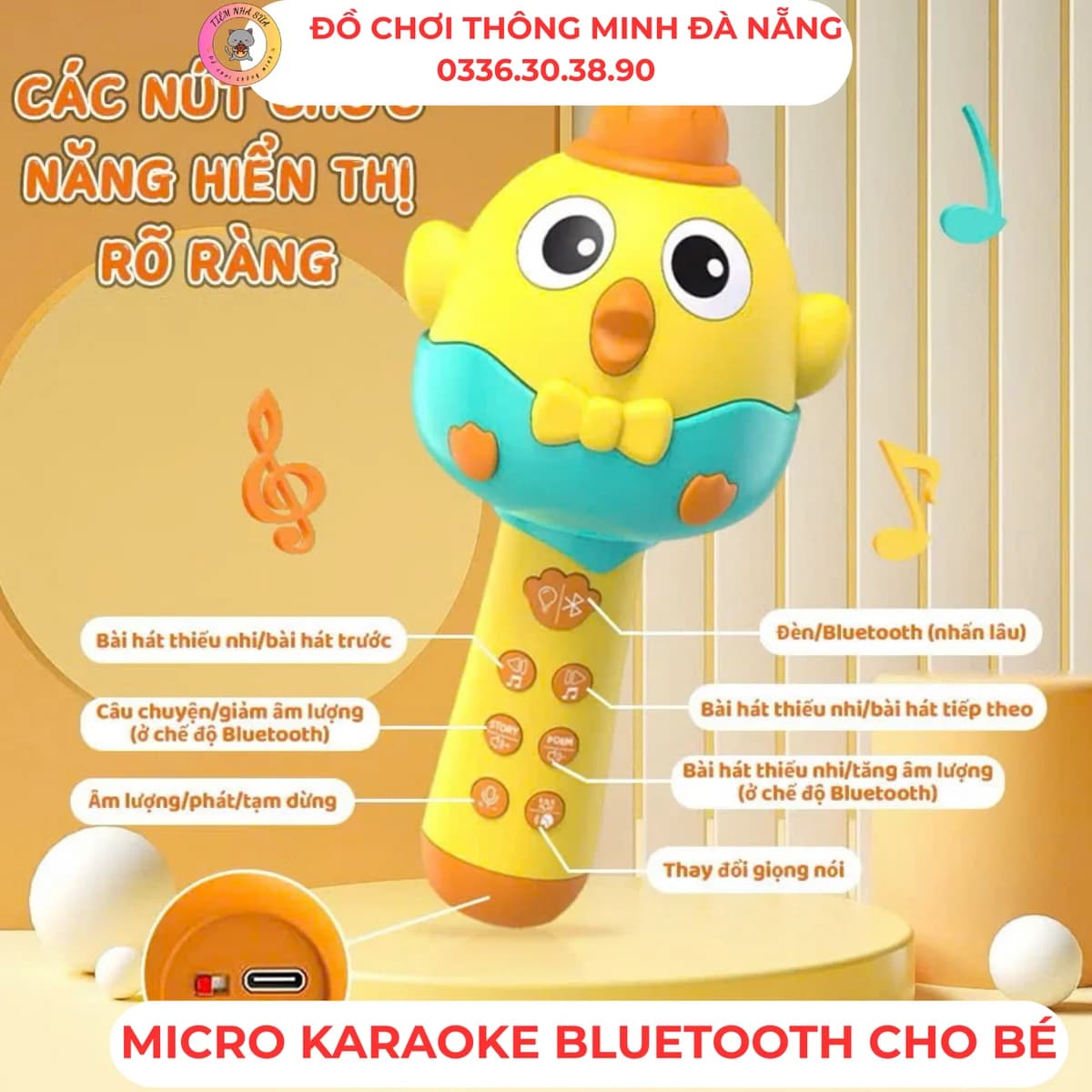 Micro Karaoke Gà Con Cho Bé