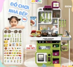 Bộ Đồ Chơi Bếp Nấu Ăn Cho Bé Cao 82cm Có khói và vòi nước – Bếp Nhập Vai Nấu Ăn Có Nhiều Phụ Kiện - 2