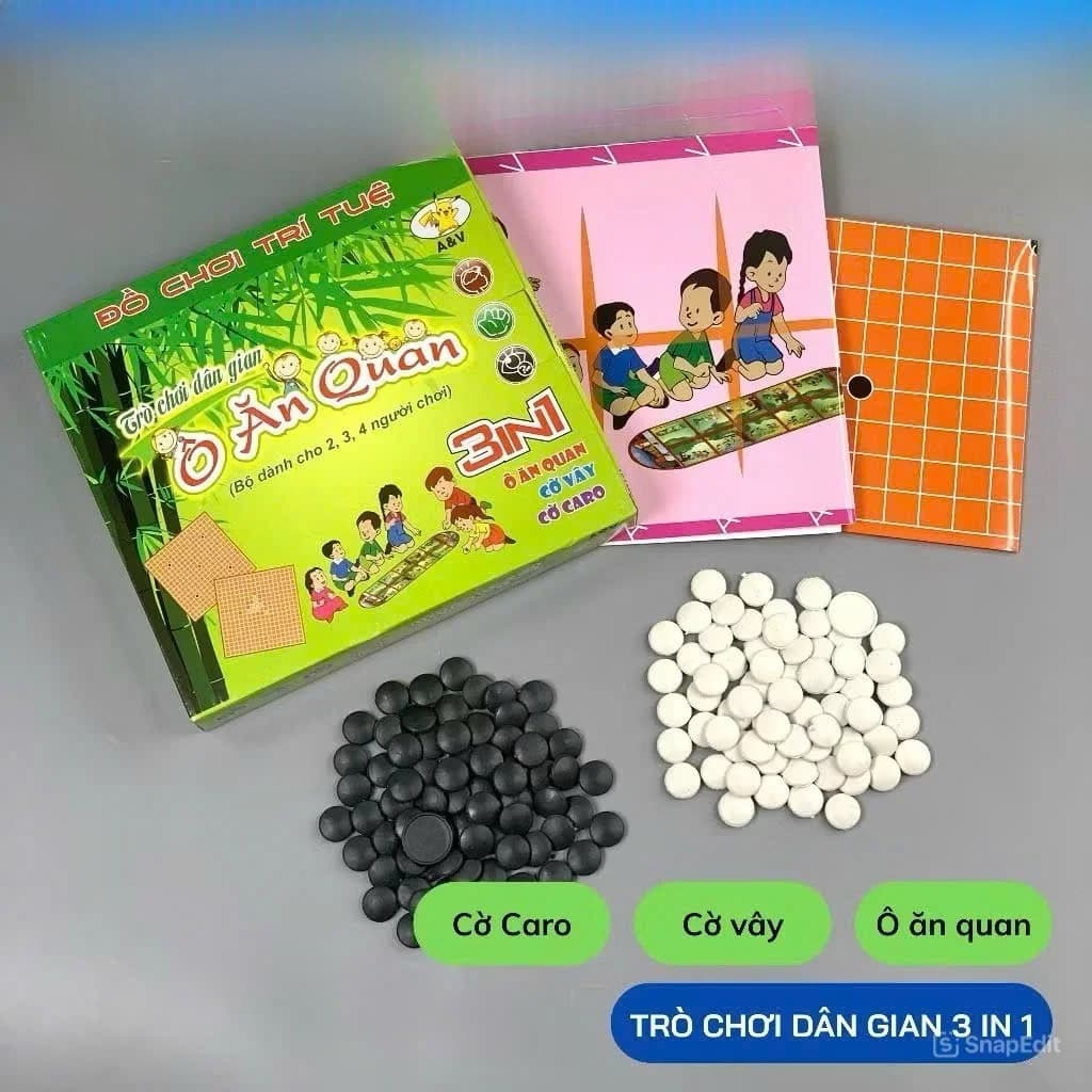 Bộ 3 trong 1 caro, cờ vây,ô ăn quan