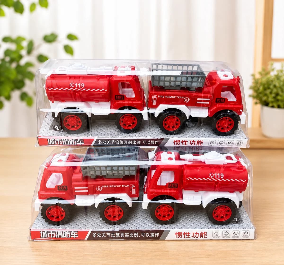 Set 2 Xe Cứu Hỏa Mô Hình Cho Bé – Bộ Xe Cứu Hỏa Mini Đồ Chơi Bé Trai