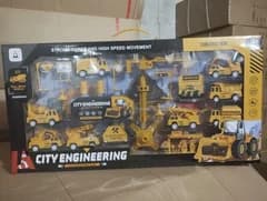 Bộ đồ chơi xe công trình, mô hình xe cẩu, xe ben cho bé trai - 2