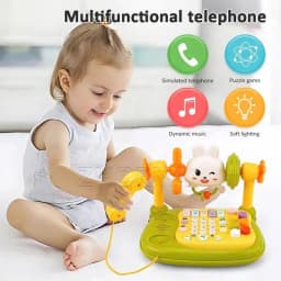 Điện Thoại Đồ Chơi Hình Thỏ Đa Năng Cho Bé – Điện Thoại Giả Lập Có Nhạc, Âm Thanh - 3